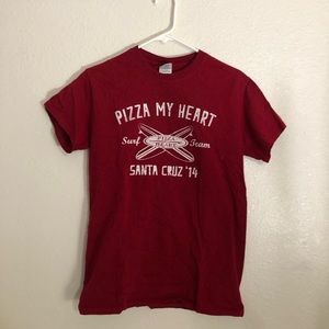 Red Small 2014 Santa Cruz Pizza My Heart Shirt